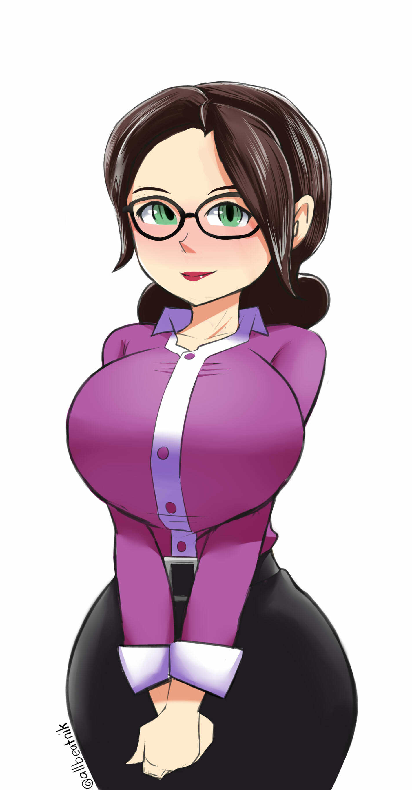 allbeatnik, ass, big ass, big breasts, breasts, clothed, cute, female, female only, miss pauling, solo, team fortress 2