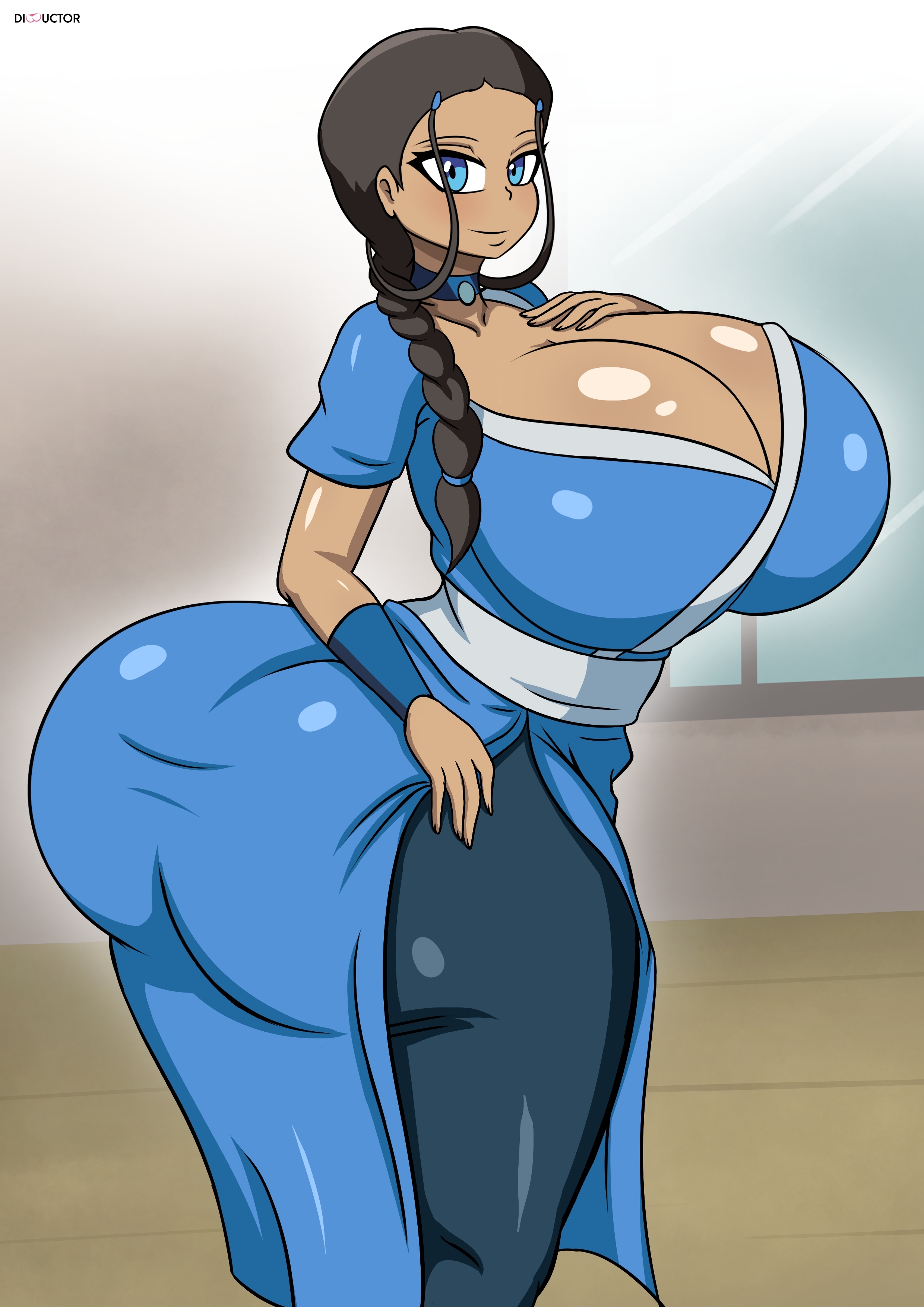 alternate ass size, alternate body type, alternate breast size, avatar the last airbender, breasts, clothes, curvy, dibuctor, female, female focus, female only, katara, voluptuous, water tribe