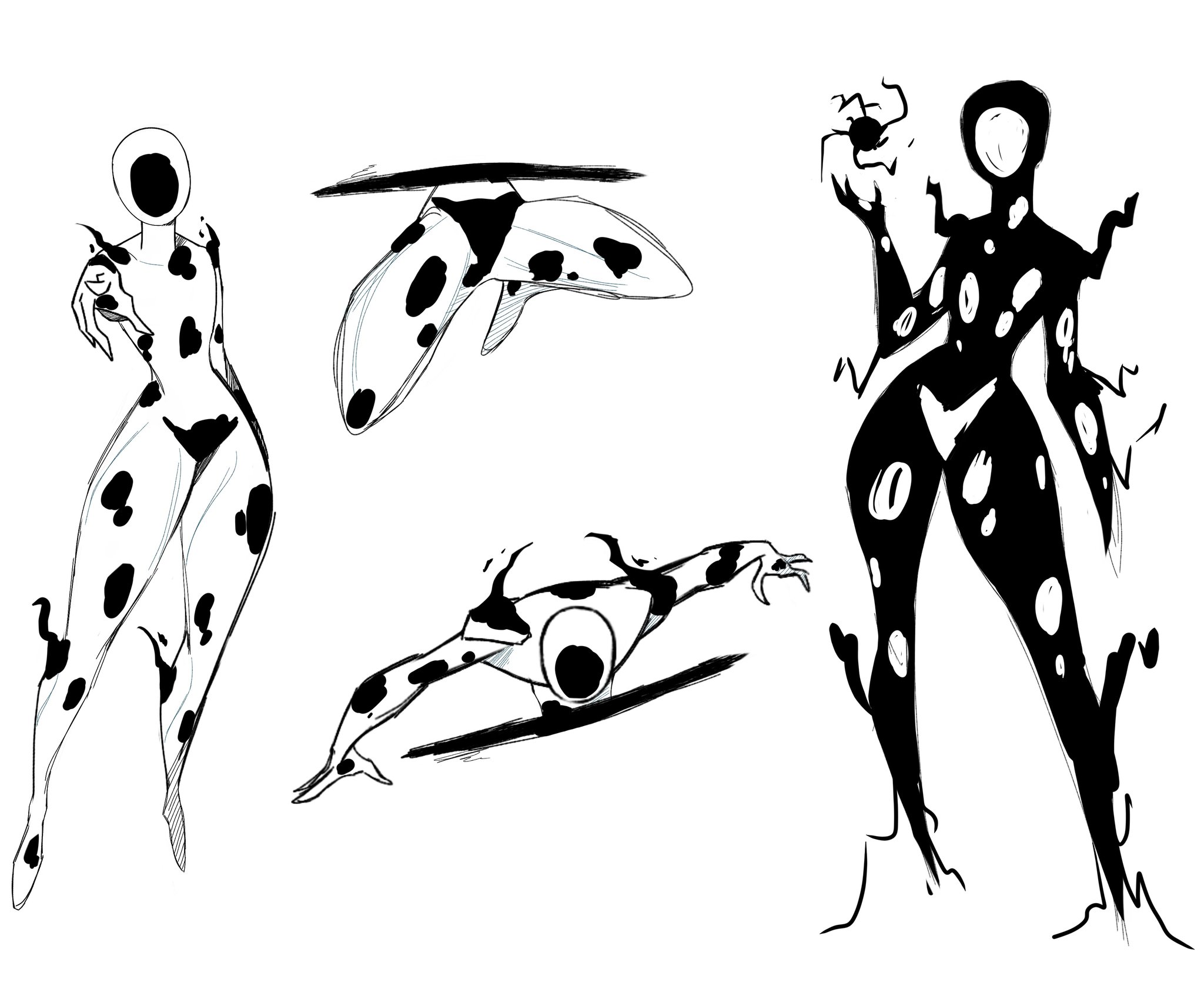 1girls, black body, black skin, breasts, curvy, female, marvel, marvel comics, naked, naked female, no face, rule 63, simple background, small breasts, solo, solo female, spider-man (series), spider-man: across the spider-verse, spider-man: into the spider-verse, supervillain, the spot, villain, villainess, white background, white body, white skin