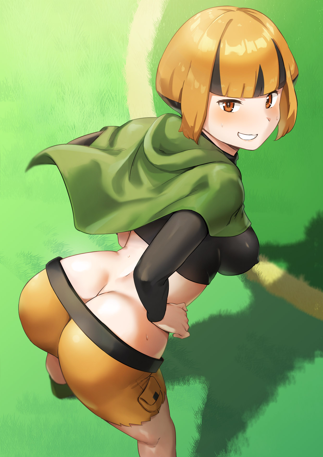 1girls, 2022, ass, blush, breasts, female, gardenia (pokemon), kurage444, nipple bulge, nipples, nipples visible through clothing, pokemon, pokemon dppt