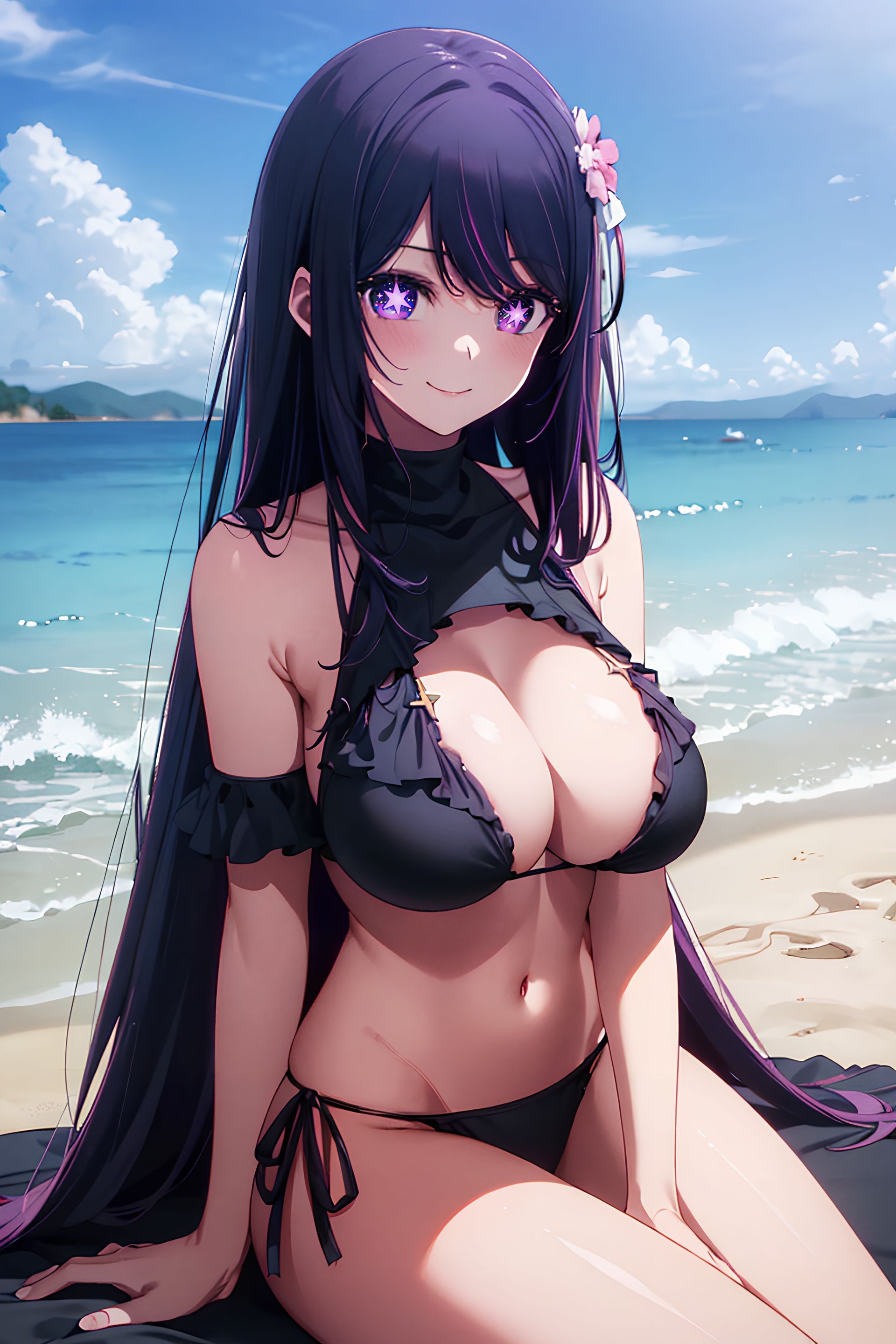 1girls, ai generated, breasts, curvaceous, curvy body, curvy female, curvy figure, female, female focus, female only, hoshino ai, huge breasts, oshi no ko, seductive look, voluptuous, voluptuous female