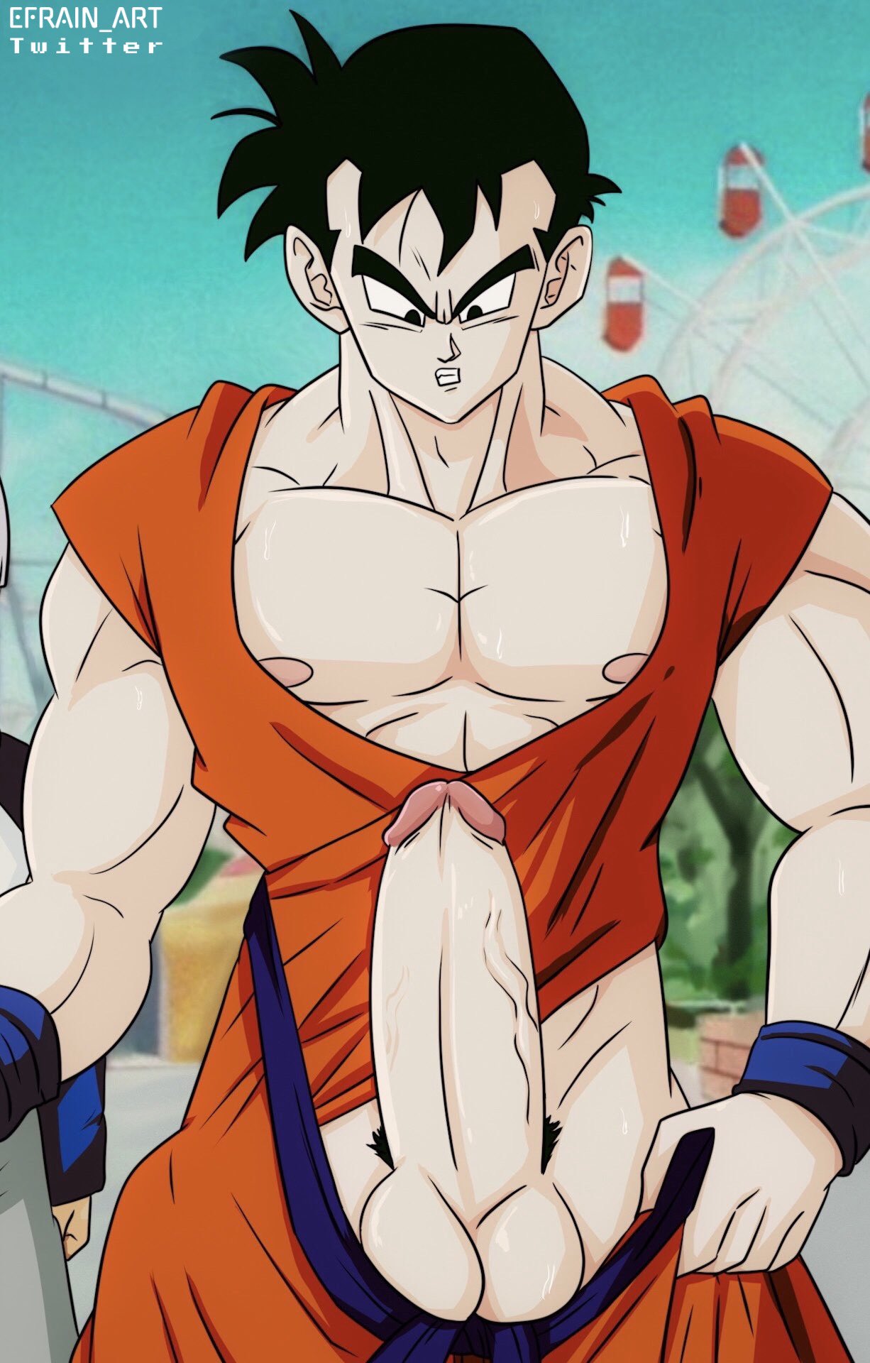 abs biceps big_cock big_penis boner bulging_biceps dragon_ball dragon_ball_z ef_drawings erect_penis erection future_gohan hard_on huge_cock huge_penis male male_only muscles muscular muscular_male pants_down pecs penis_out smooth_chest smooth_skin son_gohan uncut veiny_penis