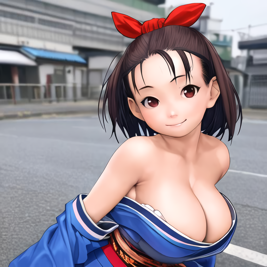 1girls ai_generated big_breasts busty cleavage female female_only hair_ribbon japanese_clothes kimono large_breasts looking_at_viewer ryoko_izumo short_hair side_ponytail snk solo stable_diffusion world_heroes