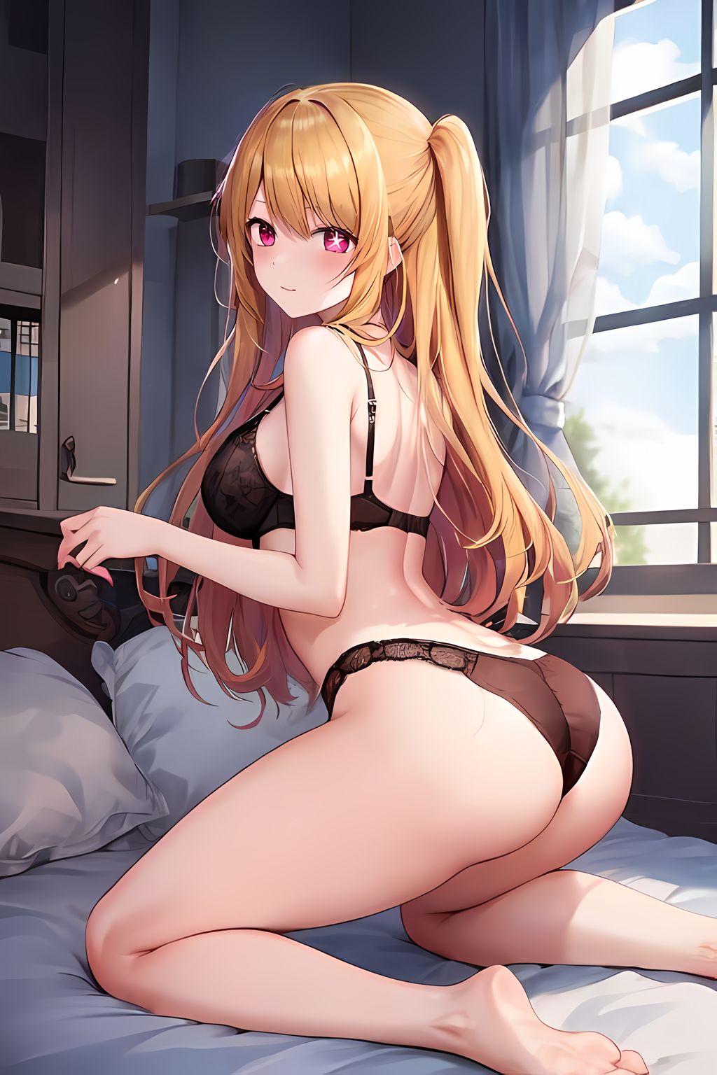 1girls, ai generated, blonde hair, breasts, curvaceous, curvy body, curvy female, curvy figure, female, female focus, female only, hoshino ruby, huge breasts, long hair, oshi no ko, stable diffusion