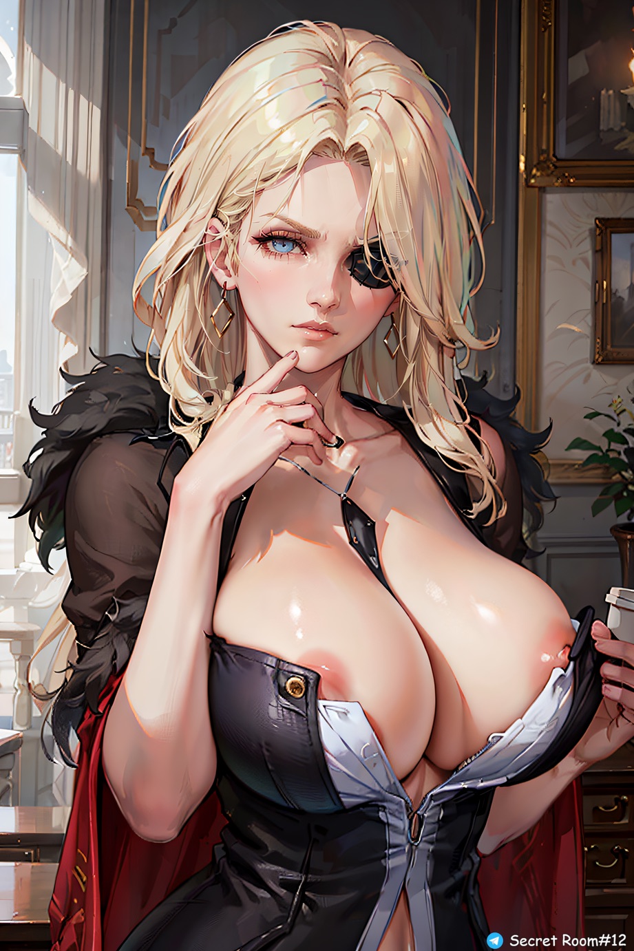 1girls, ai generated, female, genshin impact, milf, secret room12, signora (genshin impact), stable diffusion