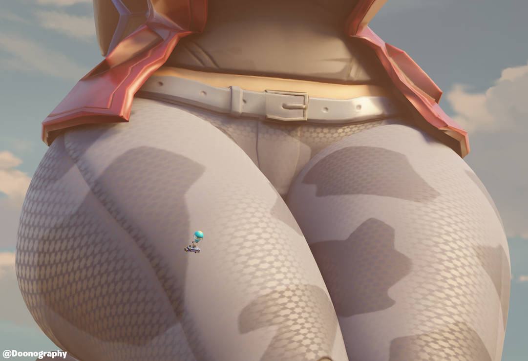 1girls doonography facet_(fortnite) female female_only fortnite giantess solo solo_female thick_thighs wide_hips