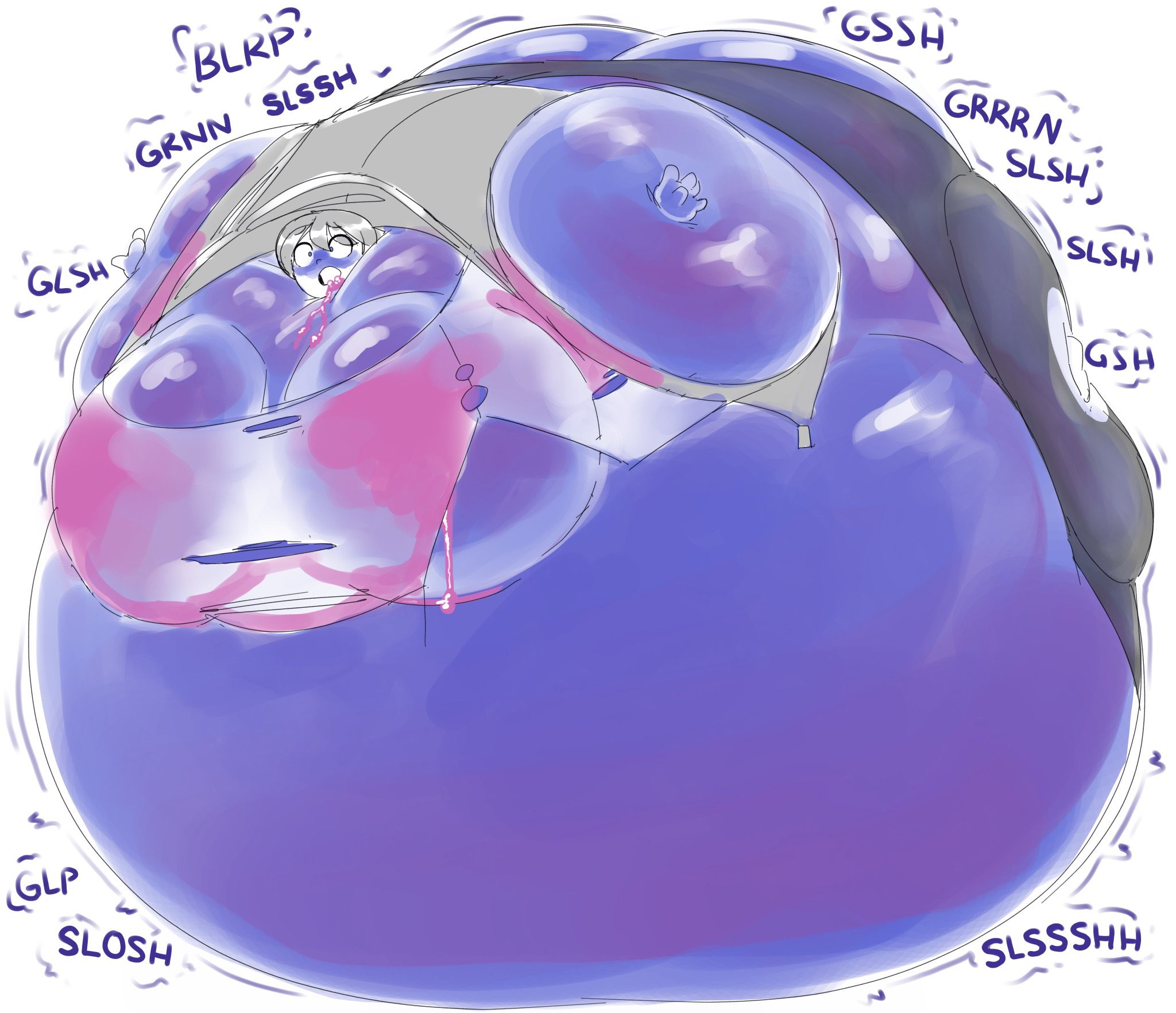 1girls, artist request, ass, ass cleavage, ass expansion, belly expansion, big ass, big belly, big breasts, blue skin, blueberry inflation, breast expansion, breast growth, breast growth (enlargement), breasts, cleavage, expansion, female, huge belly, huge breasts, inflation, juice, skin turning blue, spherical inflation, sunken head, sunken limbs, tagme (artist), white skin