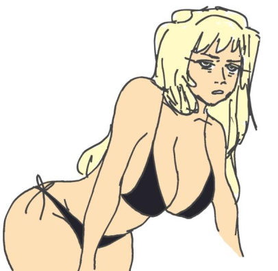 black_bikini blonde_hair breasts dire_(liza_the_ungrateful) lisa_(series) liza_the_ungrateful