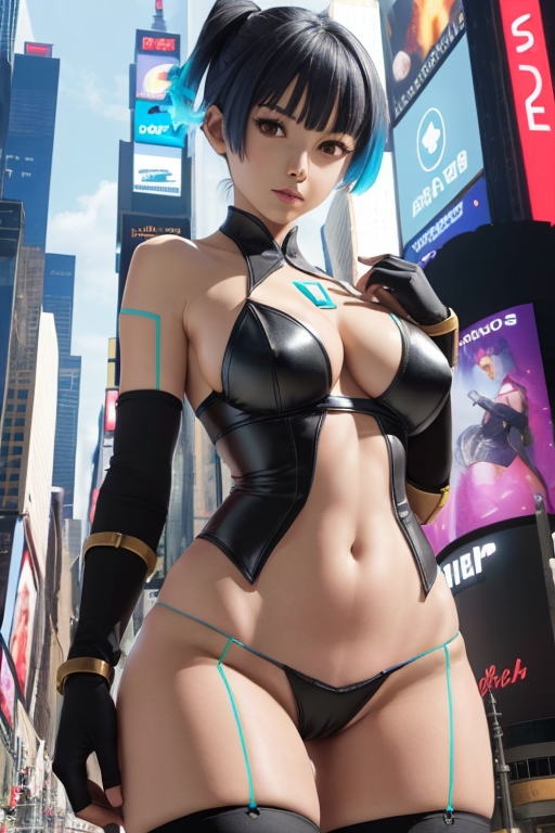 ai_generated black_hair blue_flame brown_eyes core_crystal flame_hair latex monolith_soft nintendo sena_(xenoblade) solo thick_thighs times_square xenoblade_(series) xenoblade_chronicles_3