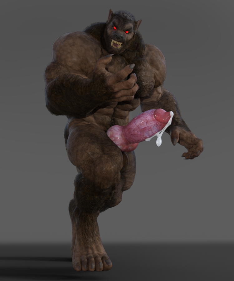 3d_(artwork) abs animal_genitalia animal_penis antaresmultiverse anthro arm_tuft balls big_balls big_muscles big_penis bodily_fluids body_hair brown_body brown_fur canid canine canine_genitalia canine_penis canis chest_hair cum cum_drip cum_on_penis digital_media_(artwork) dripping ejaculation erection fur genital_fluids genitals looking_at_viewer male mammal muscular muscular_anthro muscular_male nipples nude open_mouth pecs penis red_eyes sharp_teeth solo teeth tuft were werecanid werecanine werewolf wolf