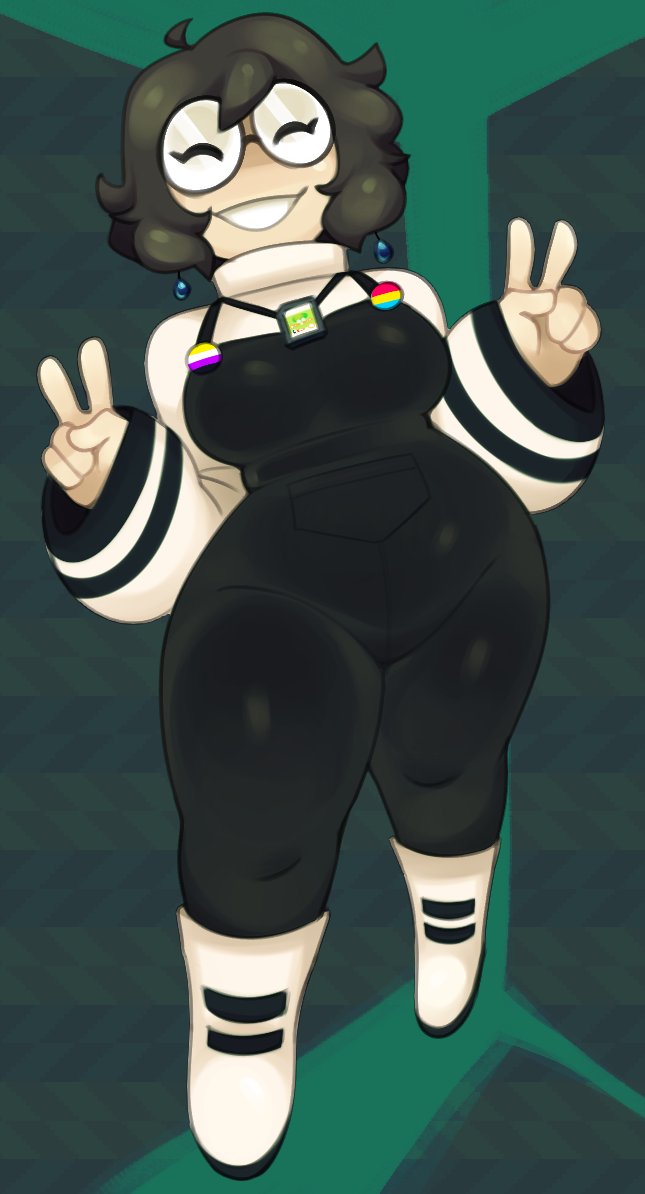 ^ ^, glasses, peace sign, readraws, reahmi, shortstack