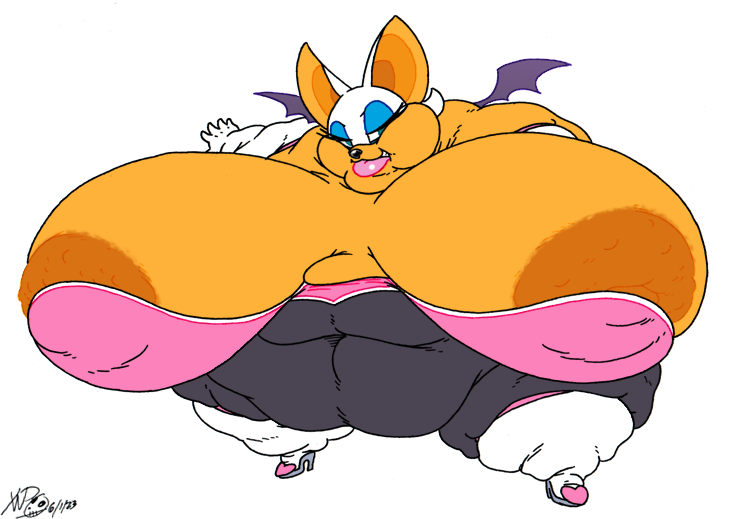 1girls anthro areolae bat bat_wings bbw belly blue_eyeshadow bottom_lip breasts fat female female_focus female_only furry high_heel_boots hips hyper hyper_breasts large_breasts lips nipple_slip obese obese_female overweight overweight_female rouge_the_bat sega sonic_(series) sonic_the_hedgehog_(series) stomach thick_thighs thighs white_hair wide_hips xanderdwulfe