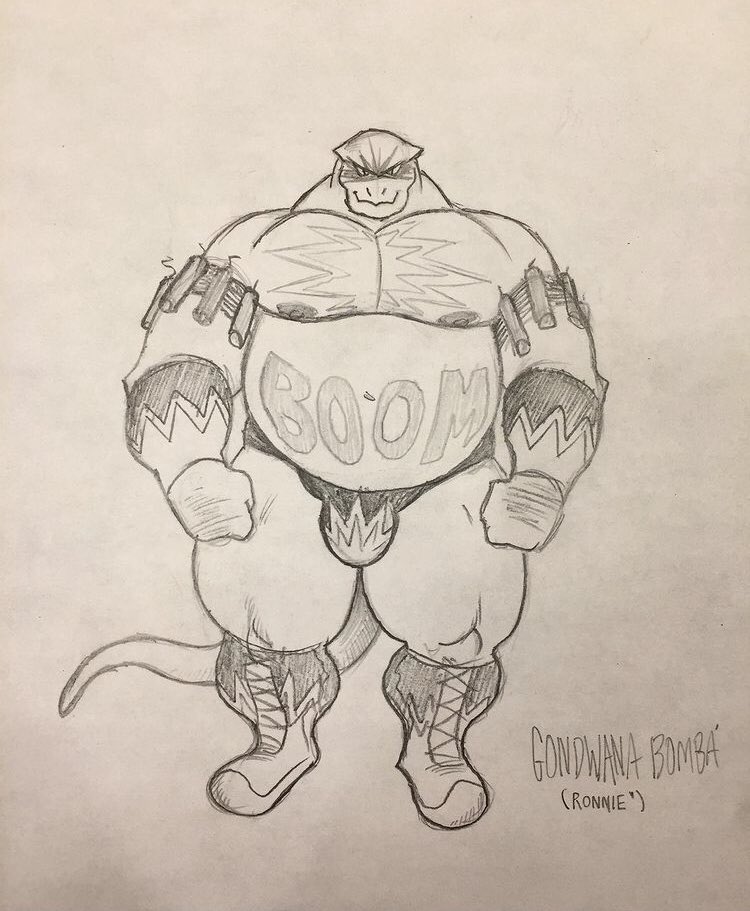 anthro boots bulge character_name elbow_gloves front_view gloves grape_shifter male male_only musclegut muscles muscular muscular_male muscular_thighs nipples pecs pencil_(artwork) reptile scalie tagme thick_thighs underwear