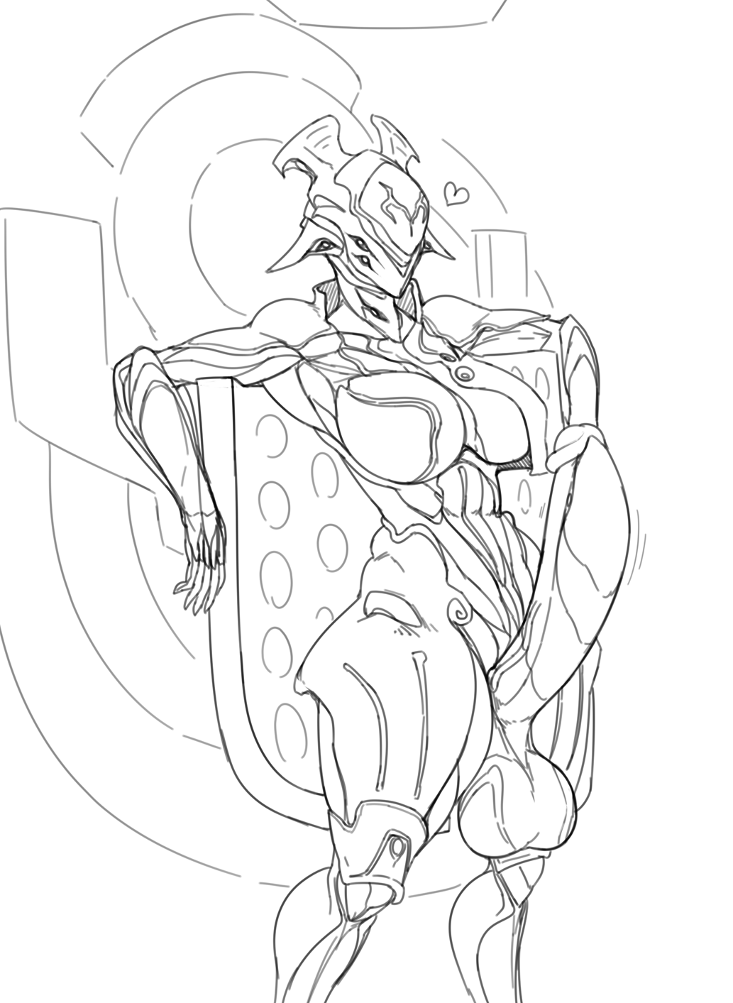 1futa full-package_futanari futa_only futanari garuda_(warframe) lewdreaper sketch standing tagme warframe