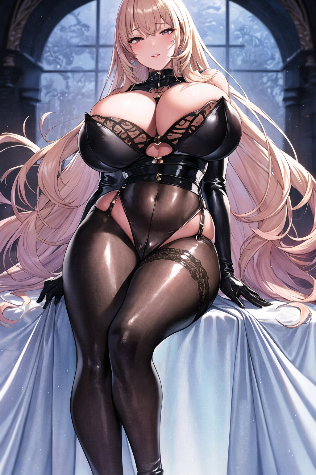 1girls, ai generated, breasts, curvaceous, curvy body, curvy figure, female, female focus, female only, hi res, huge breasts, latex suit, looking at viewer, seductive look, skin tight, solo female, solo focus, stable diffusion