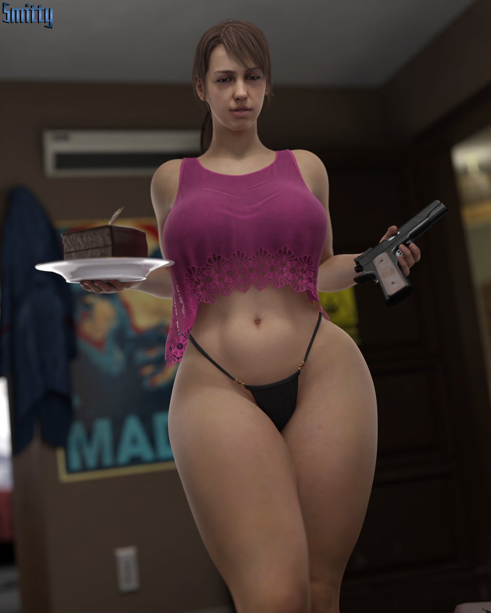 1girls, 3d, 3d (artwork), artist name, ass, athletic, athletic female, big ass, big breasts, blender (software), bottom heavy, breasts, brown hair, bubble ass, bubble butt, busty, cake, chest, chocolate cake, chocolate cake gameboy and me, cleavage, curvaceous, curvy, curvy figure, digital media (artwork), eyebrows, eyelashes, eyes, female, female focus, female only, fit, fit female, gun, hair, hips, hourglass figure, huge ass, huge breasts, human, kojima productions, konami, large ass, large breasts, legs, light skin, light-skinned female, lips, mature, mature female, metal gear, metal gear solid, metal gear solid v, parody, picket fences (series), quiet (metal gear), slim, slim waist, smitty34, solo, thick, thick legs, thick thighs, thighs, top heavy, upper body, voluptuous, waist, watermark, wide hips