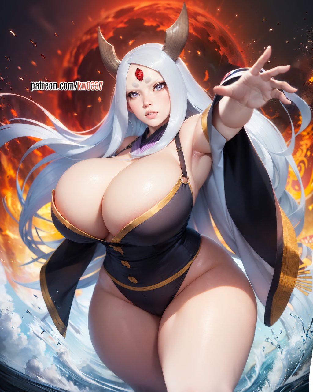 1girls, ai generated, big breasts, breasts, busty, curvy, female, female only, kw0337, naruto, naruto (series), naruto shippuden, otsutsuki kaguya, voluptuous