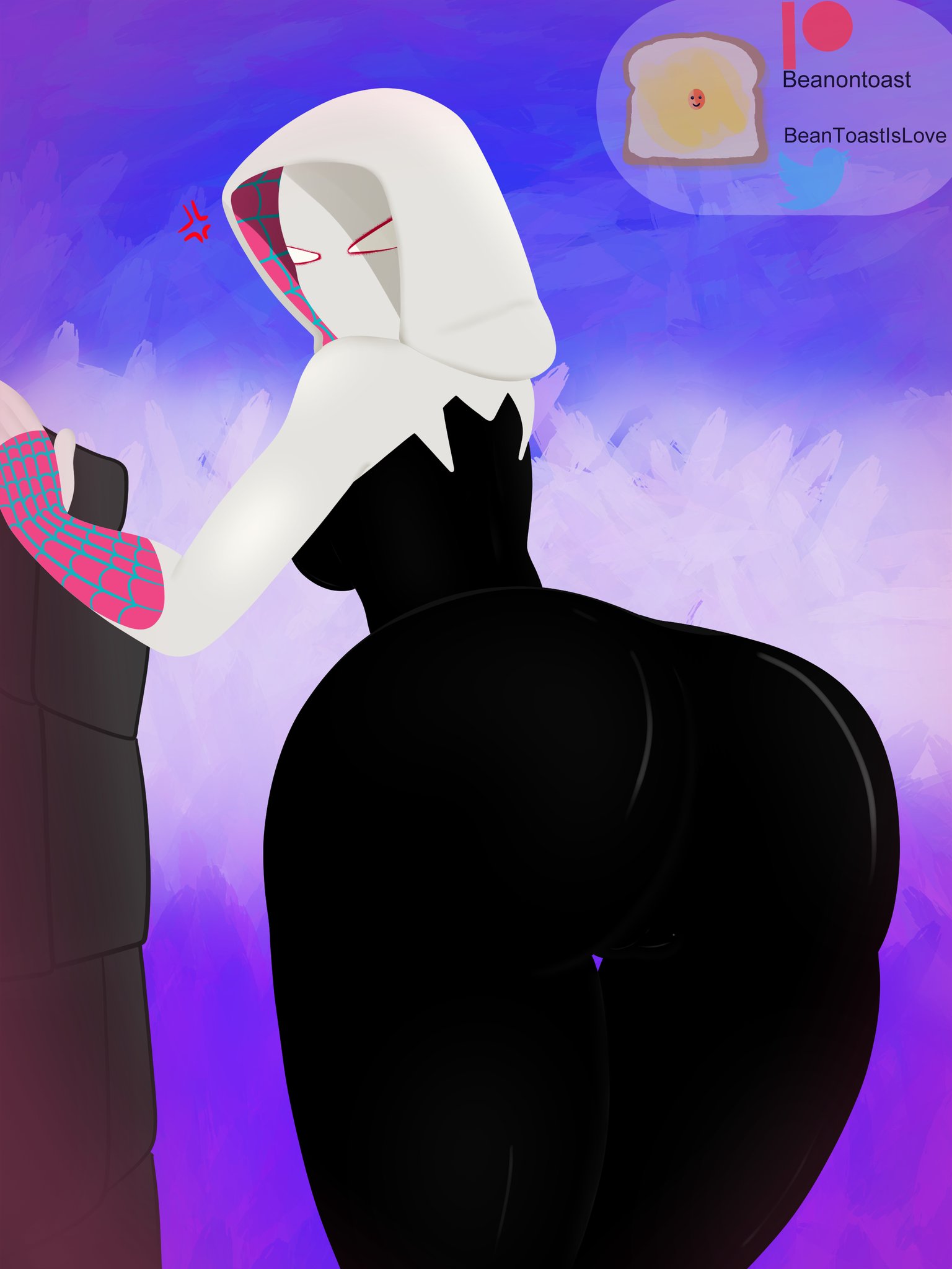 1girls, beanontoast, female, female only, gwen stacy, marvel, marvel comics, solo, spider-gwen, spider-man (series), spider-man: across the spider-verse, spider-man: into the spider-verse