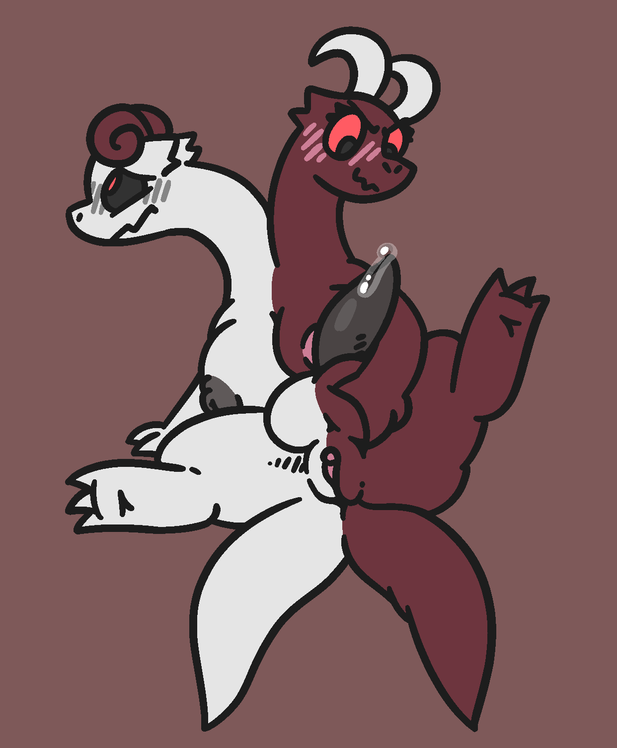 >:) 2_heads 2_tails :i aliasing anthro areola ass ball_grab balls big_balls big_breasts big_penis binary_drawing black_areola black_penis black_pupils black_sclera blush blush_lines bodily_fluids breasts claws clitoris curled_horn curved_horn digitigrade feet full-package_futanari futanari gandergeist genital_fluids genitals grey_blush herm hermaphrodite hi_res horn huge_balls huge_breasts huge_cock hydra intersex jack_&_queen_(gandergeist) looking_at_genitalia looking_at_own_penis looking_at_penis looking_at_self looking_away masturbation multi_genitalia multi_head multi_tail multicolored_areola multicolored_body nipples one_leg_up penis pink_areola precum pupils pussy raised_leg red_body red_horn red_pupils red_scales red_sclera scales scalie self_grope solo tail tapering_penis two_tone_areola two_tone_balls two_tone_body white_body white_horn white_scales