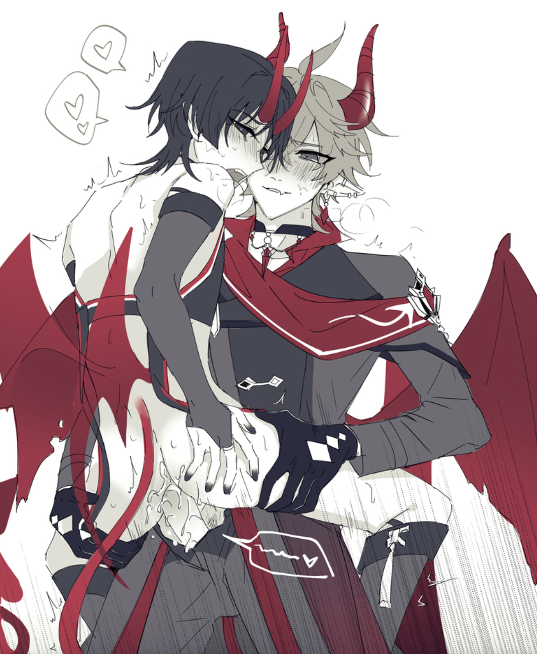 anal, anal sex, ass, childe (genshin impact), cum, cum in ass, cum inside, demon, gay, genshin impact, male, scaramouche (genshin impact), succubus, tartaglia (genshin impact)