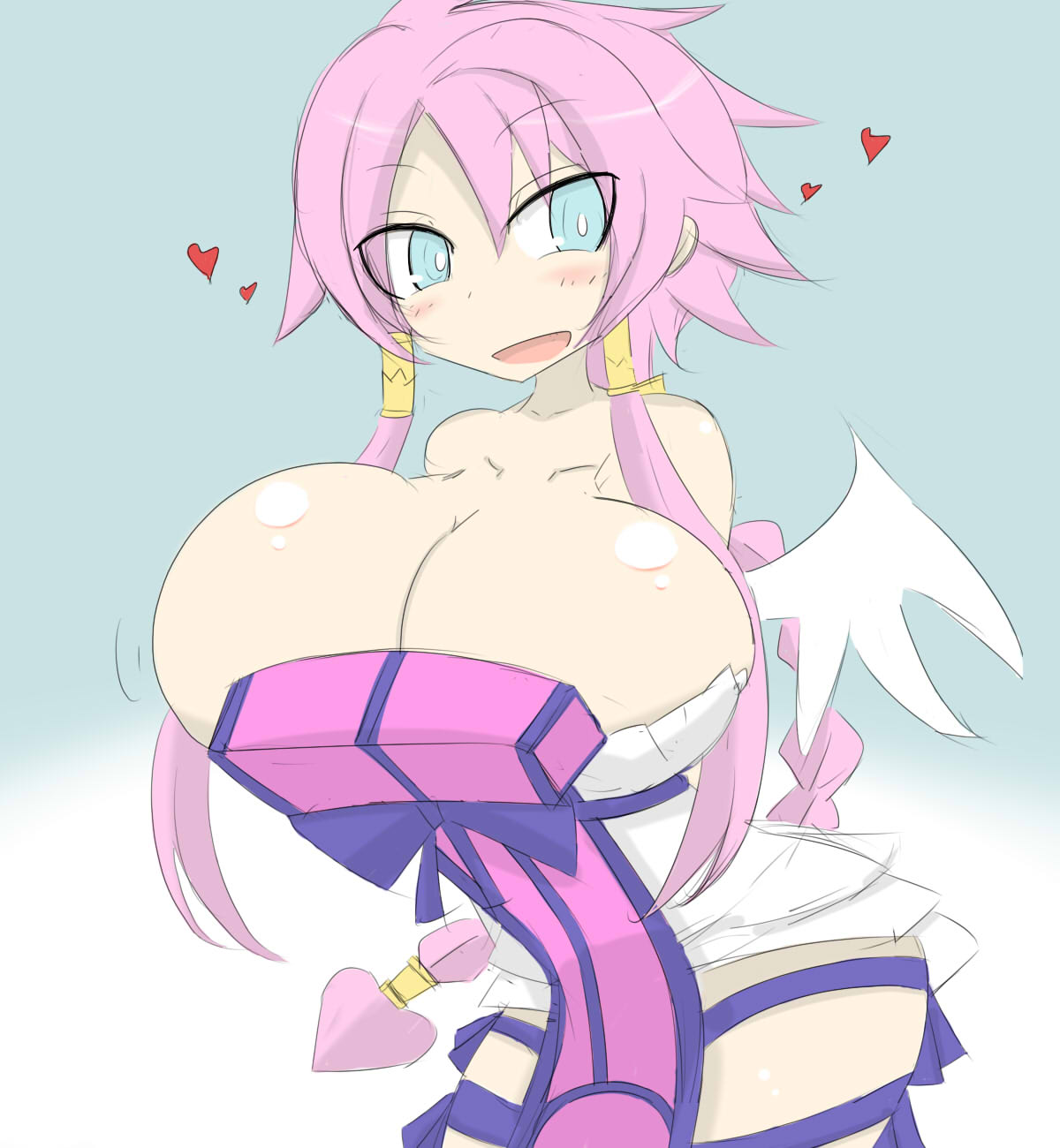 angel angel_wings artina big_breasts bimbo breasts cleavage disgaea disgaea_4 dress gigantic_breasts huge_breasts hyper_breasts large_breasts massive_breasts nippon_ichi_software vaba