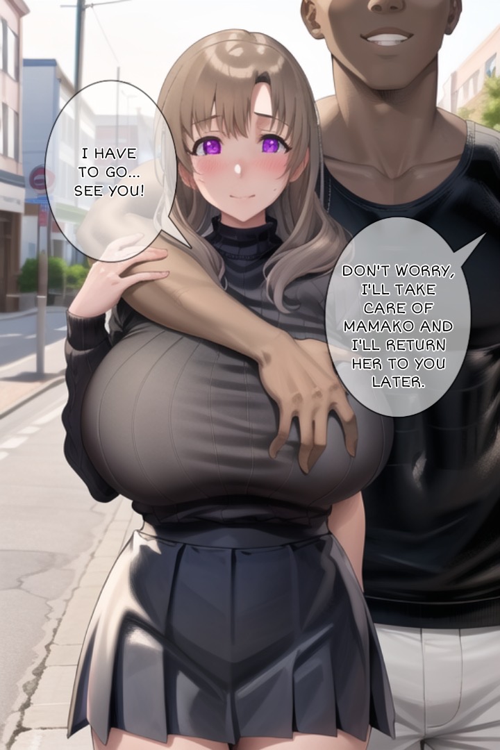 1girls, 2boys, ai generated, big breasts, blush, breast grab, breast squeeze, breasts, brown hair, brunette, cheating, cheating wife, cuckold, dark skin, dark-skinned male, english text, faceless male, female, happy, housewife, huge breasts, imminent sex, interracial, large breasts, light skin, light-skinned female, long hair, looking at viewer, male, mature female, milf, mother, mother and son, motherly cuckold, netorare, ntr, oosuki mamako, outdoors, outside, purple eyes, skirt, smile, smiling, speech bubble, text, thick thighs, thighs, tight clothes, tight clothing, tight fit, tsuujou kougeki ga zentai kougeki de ni-kai kougeki no okaasan wa suki desu ka?, vercetti, voluptuous, voluptuous female, wavy hair, wife