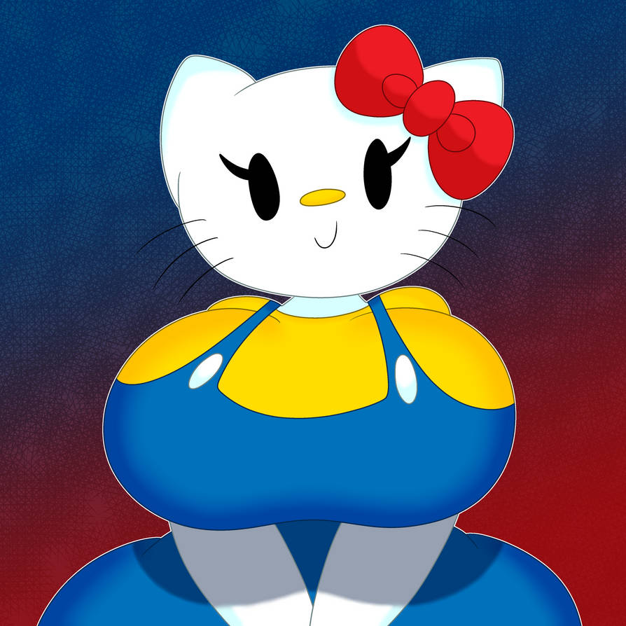 3barts, ass, feline, hello kitty, hello kitty (character), hello kitty (series), kitty white, overalls, red bow, sanrio, tagme, thick thighs, wide hips, yellow shirt