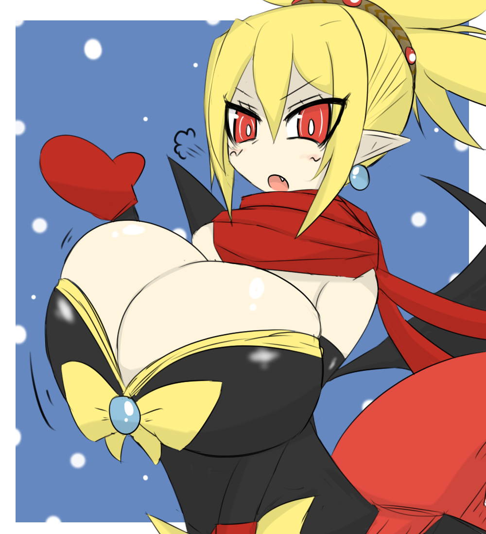 big_breasts bimbo breasts cleavage demon_girl demon_wings disgaea disgaea_2 dress gigantic_breasts huge_breasts hyper_breasts large_breasts massive_breasts nippon_ichi_software rozalin vaba