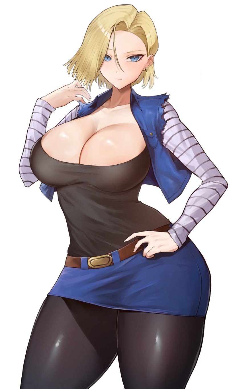 1girls 2020s 2023 2d 2d_(artwork) 5_fingers android android_18 anime anime_style asian asian_female ass beige_skin belt belt_buckle belt_collar beltskirt big_boobs big_breasts big_butt big_hips big_tits blonde_female blonde_hair blonde_hair_female blue_eyes boobs breasts cleavage cleavage_overflow closed_mouth clothed clothed_female clothes clothing color colored cropped cropped_legs curvy curvy_body curvy_female curvy_figure curvy_hips curvy_thighs cyborg dragon_ball dragon_ball_fighterz dragon_ball_z ear ear_piercing ear_ring earring earrings ears_up emotionless eyelashes eyes eyes_open fanart female female_focus female_only fighter fighting_game fingers first_person_perspective first_person_view girl hair hair_blowing hair_over_one_eye half_nude hand_on_hip hips human humanoid humanoid_genitalia indifferent jacket jacket_open kataku_musou light-skinned_female light_skin looking_at_viewer mammal mammal_humanoid martial_artist mouth_closed neck no_text open_jacket pale-skinned_female pale_skin partially_nude pierced_ears piercing piercings pov pov_eye_contact revealing revealing_clothes revealing_outfit robot robot_girl robot_humanoid short_hair short_skirt shounen_jump simple_background skirt solo solo_focus suggestive suggestive_pose suggestive_posing textless thick_thighs thighs tight tight_clothes tight_clothing tight_fit tight_pants tits toei_animation white_background wide_hips wide_thighs yellow_hair