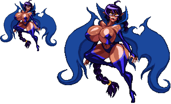 casetermk dark-skinned_female high_heel_boots high_heels huge_ass huge_breasts midriff navel pixel_art thick_thighs transparent_background vampire wide_hips