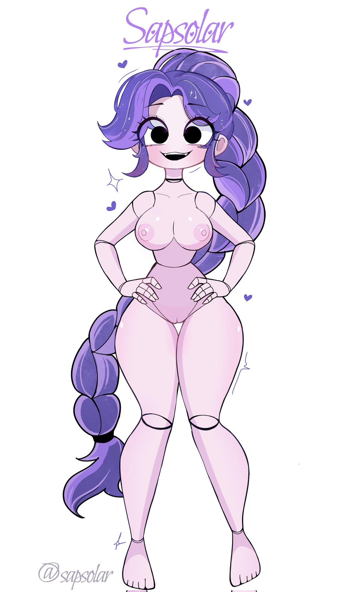 , 1girls, 2026, 2d, 2d (artwork), 2d artwork, ai, ai art, ai assisted, ai generated, ai-created, alternate ass size, alternate body type, alternate breast size, animate inanimate, ass, big ass, big breasts, big butt, big hair, big thighs, bimbo, bimbo body, bimbofication, bimbofied, black eyes, braid, braided hair, braided ponytail, braids, breasts, butt, completely nude, completely nude female, curvy, curvy body, curvy female, curvy figure, digital art, digital drawing, digital drawing (artwork), digital media, digital media (artwork), digital painting (artwork), doll, doll girl, doll joints, female, female focus, female only, full body, grabbing, hair, hand on hip, hourglass figure, hourglass figured female, humanoid, humanoid female, inanimate animate, joints, large breasts, lily lovebraids, living toy, long hair, mascot horror, milf, milf body, milfification, mob entertainment, mob games, naked, naked female, nude, nude female, pear shaped, pear shaped female, pear-shaped figure, ponytail, ponytail (hair), ponytail female, poppy playtime, poppy playtime (chapter 5), purple hair, sapsolar, seductive, smile, smiling, solo, solo female, solo focus, standing, thick, thick ass, thick butt, thick hips, thick legs, thick thighs, video games, wide hips, wide thighs