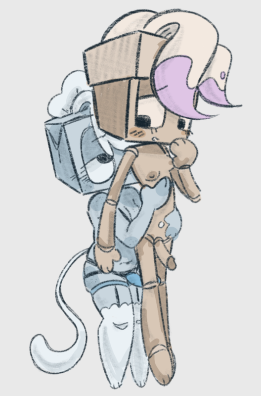 brusha (dandy's world), dandy's world, female on futa, futanari, hard cock, strap-on, tisha (dandy's world), trans woman, twizcyn