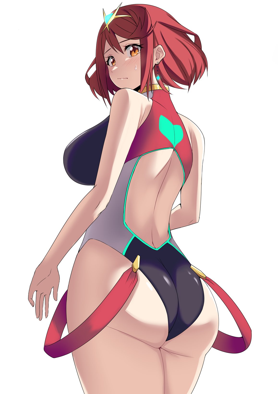 1girls, alternate costume, ass, breasts, female, female only, nintendo, pyra, sideboob, solo, tagme, xenoblade (series), xenoblade chronicles 2, yamadahats44685