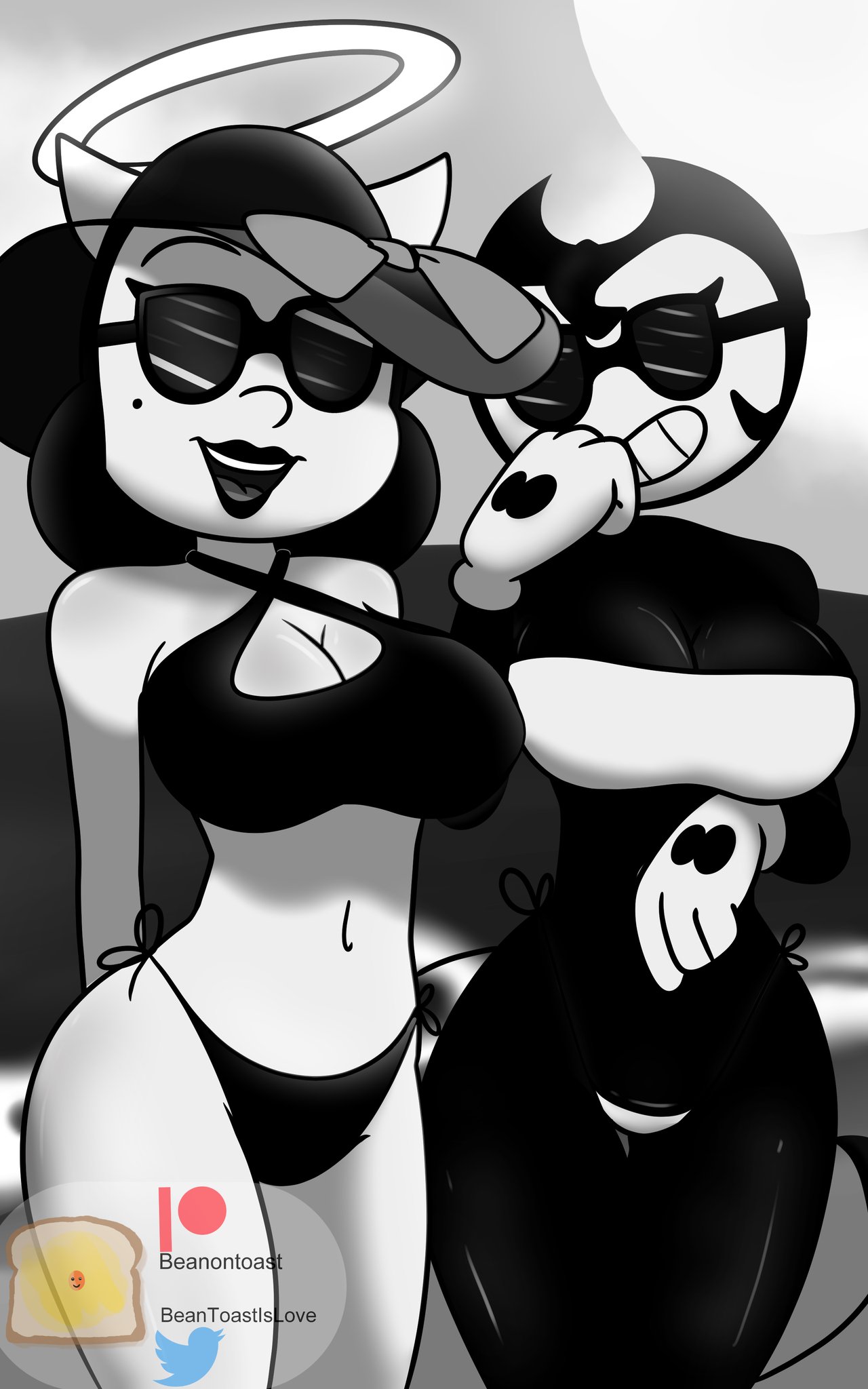 alice angel, beanontoast, bendy, bendy and the ink machine, bendy fem, clothed, female, female only, rule 63