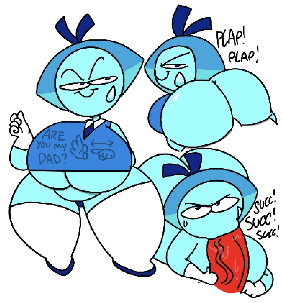 2022, alien girl, aquamarine (steven universe), ass, big ass, cartoon network, female, gem (species), gloves, male, penis, red penis, steven universe, theslashfive, thick ass, thick thighs, white background, white gloves, wide ass, wide hips, wide thighs