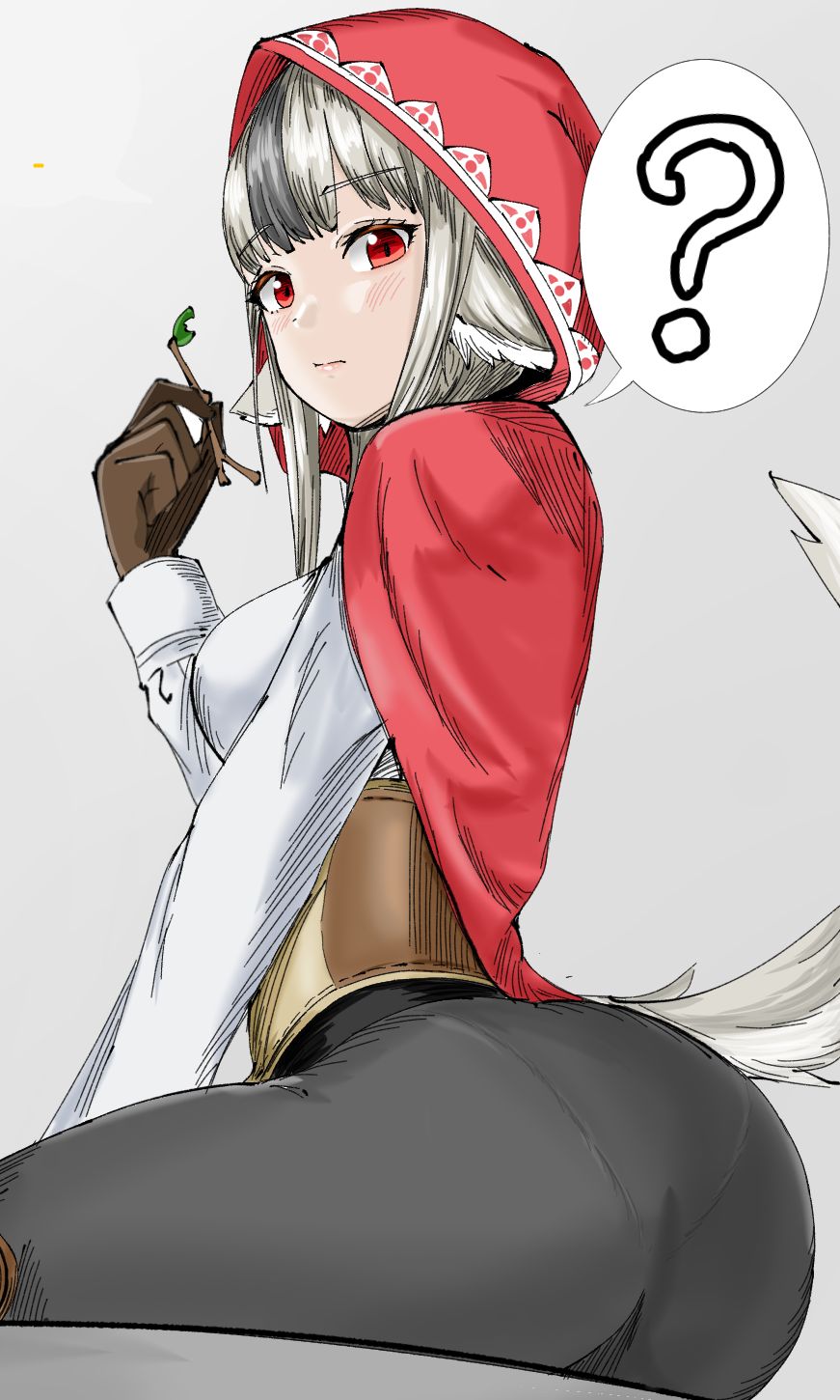 1girls ? ass ass_focus big_ass breasts cat_neko_cat1 female female_only fire_emblem fire_emblem_fates grey_hair looking_at_viewer looking_back medium_breasts nintendo panties pants pantylines red_eyes solo underwear velouria_(fire_emblem) visible_underwear wolf_ears wolf_girl wolf_tail