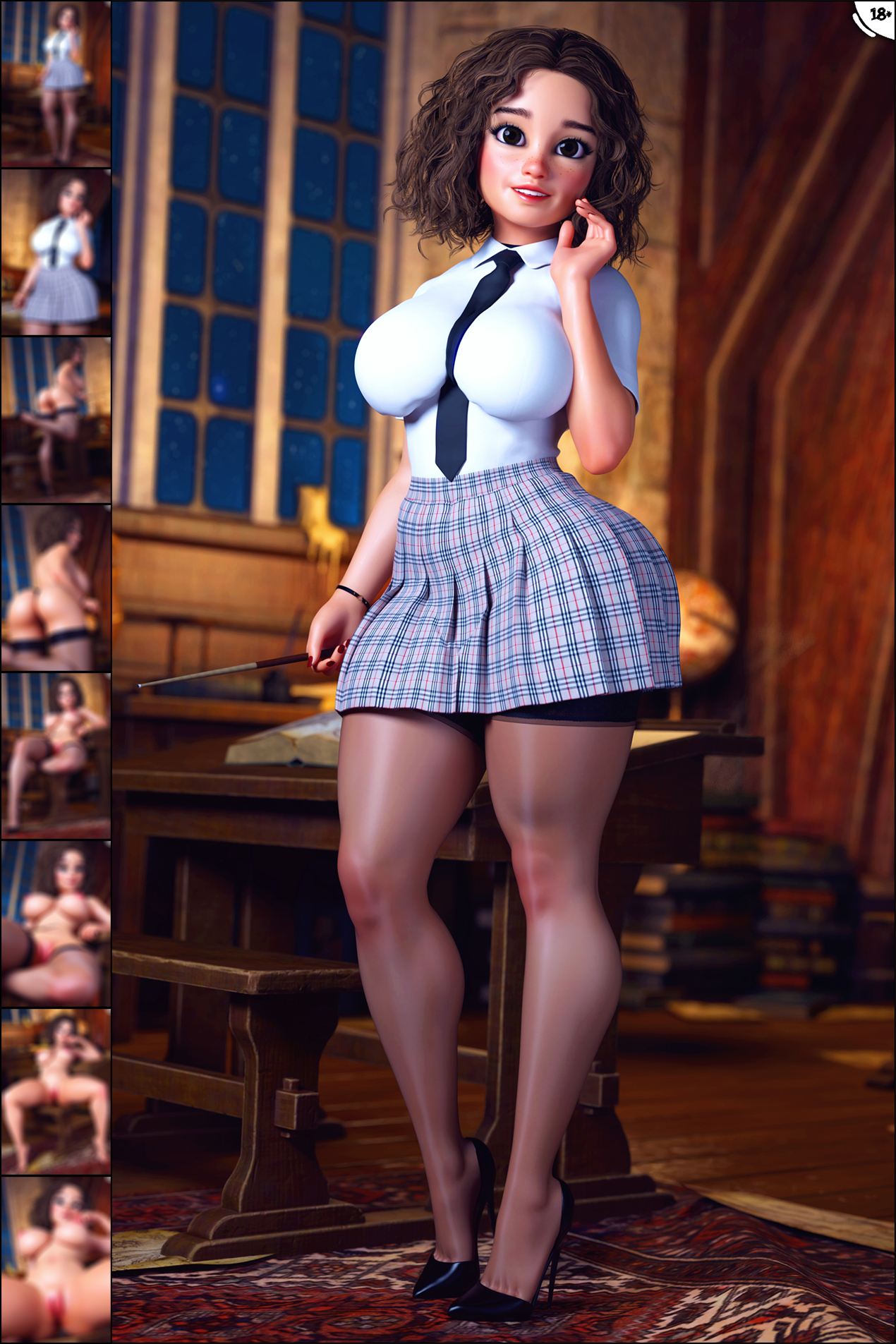 1girls, 3d, aged up, athletic, athletic female, big breasts, breasts, busty, cleavage, curvaceous, curvy, curvy figure, digital media (artwork), eyebrows, eyelashes, eyes, female, female focus, fit, fit female, gryffindor, hair, harry potter, hermione granger, high heels, hips, hourglass figure, huge breasts, human, large breasts, legs, light skin, light-skinned female, lips, mature, mature female, slim, slim waist, thick, thick legs, thick thighs, thighs, top heavy, upper body, urqqurqq, voluptuous, waist, wand, wide hips, witch (harry potter)