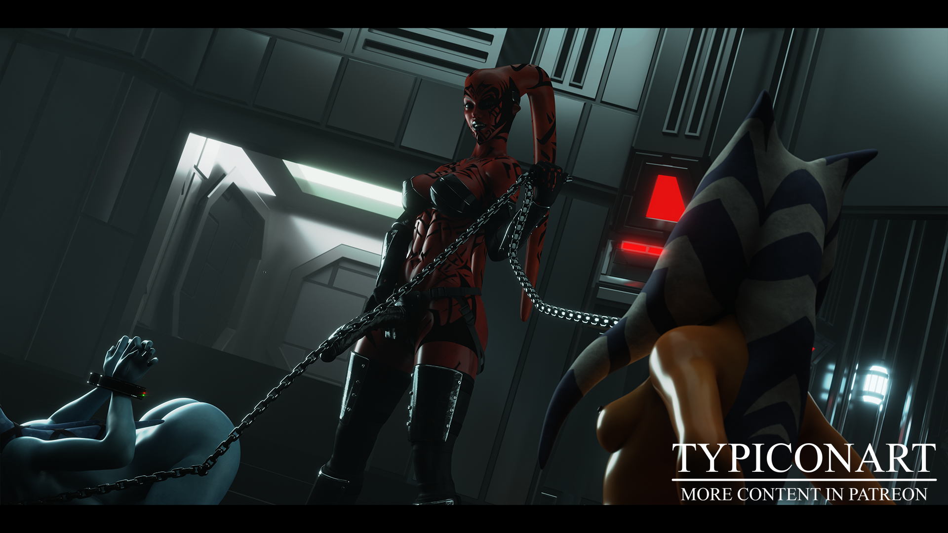 3d, 3d (artwork), 3girls, aayla secura, ahsoka tano, airress3d (3d-modeller), ass, big ass, big breasts, big butt, big nipples, big penis, black dildo, blender, blender (software), blender cycles, bondage, breasts, chained, chains, collar, darth talon, dildo, disney, dominant, dominant female, domination, female, female only, hands tied, male, multiple females, multiple girls, naked female, naughty, nipples, on knees, penis, pussy, slave, slave collar, slave girl, star wars, submissive, submissive female, the clone wars: season seven, togruta, twi'lek, typiconart
