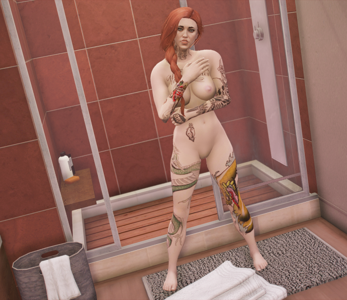 1girls 3d after_shower grand_theft_auto grand_theft_auto_online grand_theft_auto_v nopixel olivia_copper red_hair towel_drop