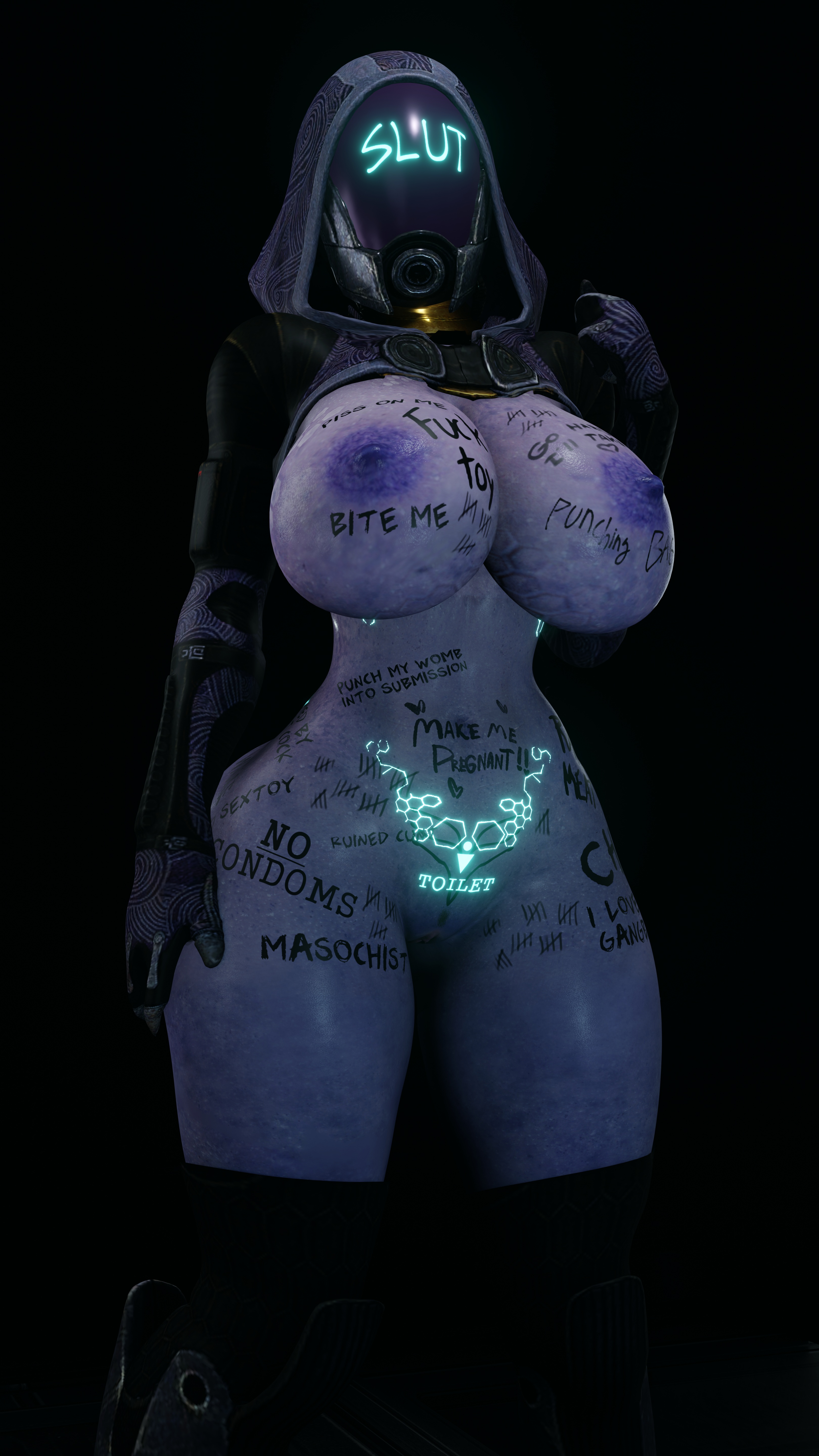 1girls, 2023, 3d, alien, alien girl, athletic, athletic female, big breasts, bioware, body writing, bottomless, breasts, busty, electronic arts, female, female only, guidugalle, guimontag, helmet, huge breasts, keyd10iori, large breasts, looking at viewer, mask, masked female, mass effect, nipples, nude, purple skin, pussy, quarian, solo, solo female, tali'zorah nar rayya, tally marks, text, thick thighs, visor, wide hips, writing on body