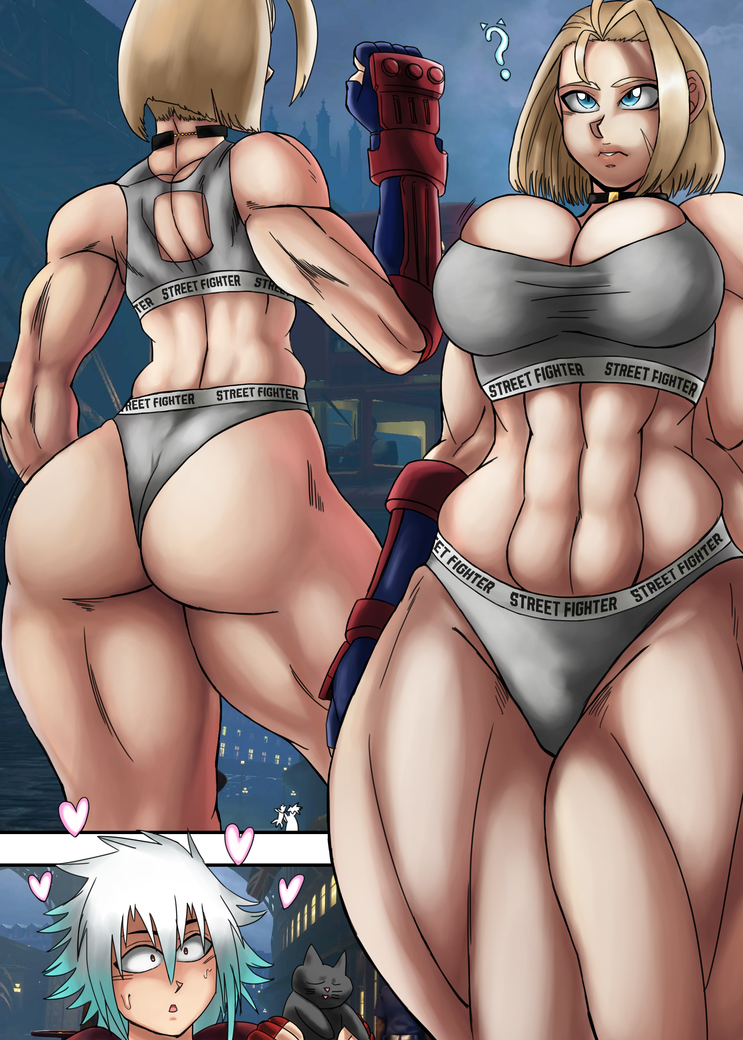 ass, big ass, big breasts, blonde hair, blue eyes, breasts, cammy white, charge sol, feline, female, muscles, muscular, muscular female, muscular thighs, panties, short hair, street fighter, street fighter 6, tagme, thick ass, thick thighs, thighs