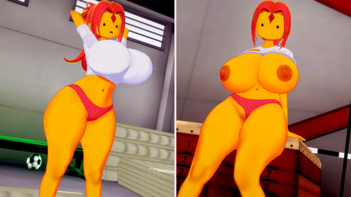 1girls 2023 adventure_time albyon areola ass bare_midriff big_ass big_breasts breasts curvy curvy_figure dark_areola dot_eyes female fire_hair flame_hair flame_princess gem gym hands_behind_head huge_breasts koikatsu large_breasts long_hair mob_face nipples orange_body princess red_panties royalty shirt_up solo solo_focus top_heavy white_shirt wide_hips