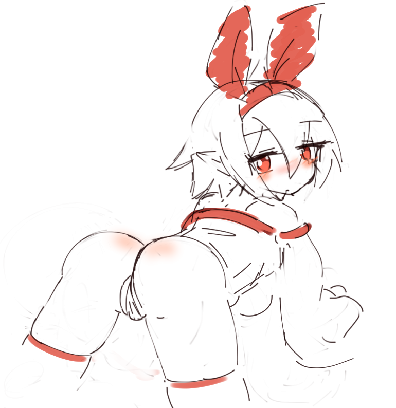 ass behind_view bending_over cameltoe disgaea nippon_ichi_software pleinair sketch thick_ass thighhighs thong underwear