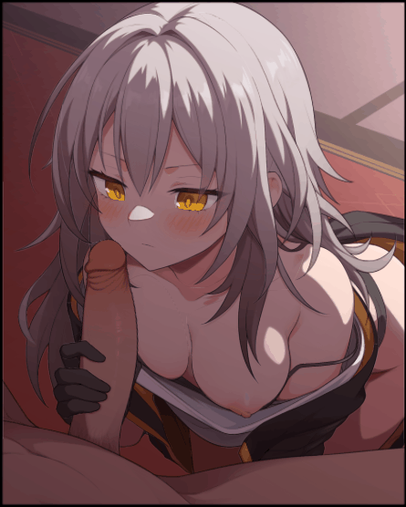1boy, animated, bare shoulders, black gloves, black jacket, blush, bra, bra pull, breasts, closed mouth, clothes pull, collarbone, erection, female, gloved handjob, gloves, grey hair, hair between eyes, handjob, honkai (series), honkai: star rail, jacket, long hair, long sleeves, male, nipples, one breast out, open mouth, penis, shirt, smelling, smelling penis, solo focus, stelle (honkai: star rail), straight, uncensored, underwear, waero, white shirt, yellow eyes