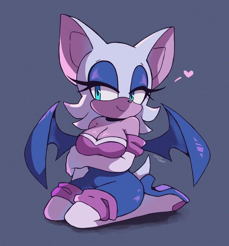 2023, 2d, 2d (artwork), 2d artwork, artist request, clothed, female, heart, mobian, mobian (species), mobian bat, rouge the bat, sega, solo, sonic (series), sonic adventure 2, sonic team, sonic the hedgehog (series)