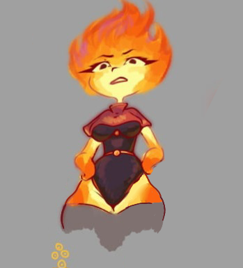 belt black_leotard disney elemental_(pixar) ember_lumen eyelashes fairyincorner female fire fully_clothed leotard pixar thick_thighs