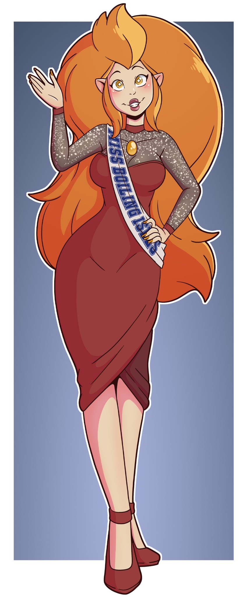 1girls, eda clawthorne, female, female focus, female only, orange hair, smile, smooth skin, solo, solo focus, standing, the owl house, wrenzephyr2