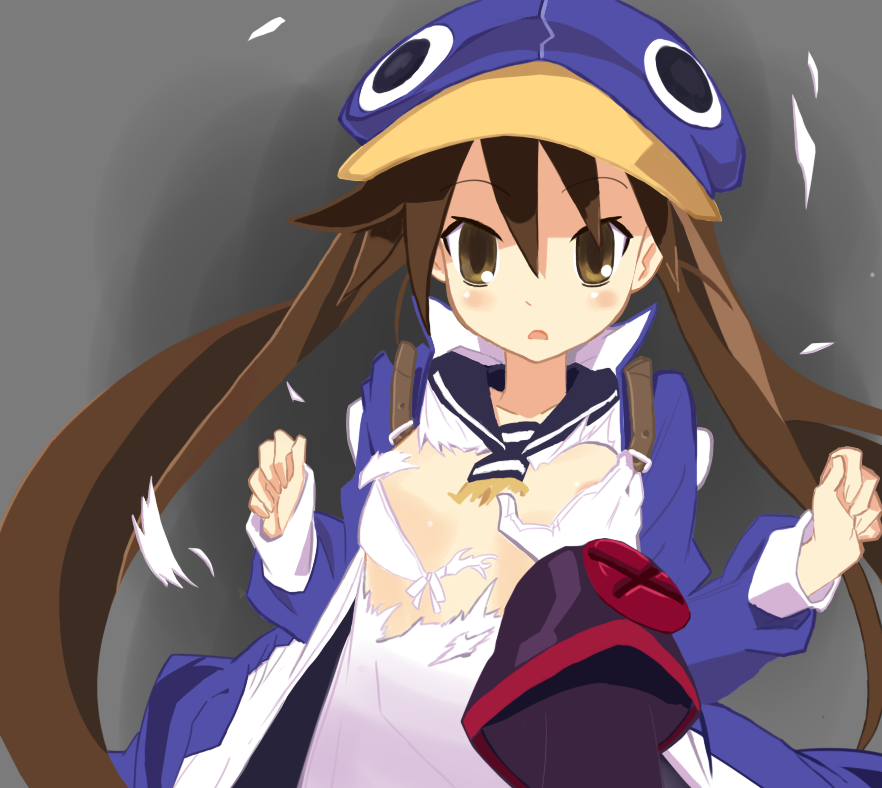 bra disgaea disgaea_4 fuka_kazamatsuri groping groping_breasts nippon_ichi_software torn_clothes valvatorez visible_nipples