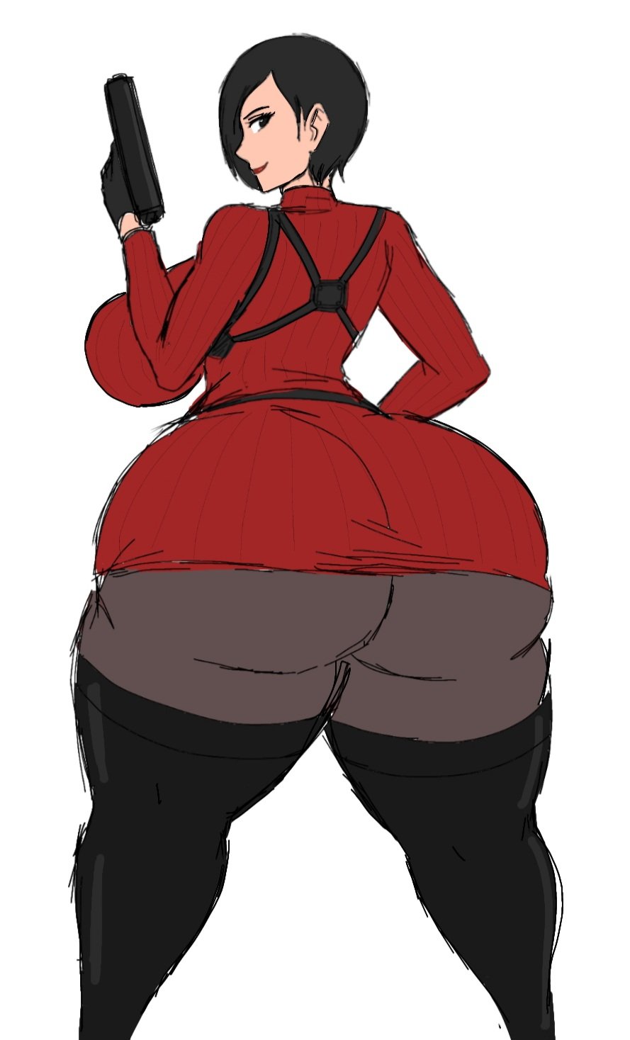 1girls, ada wong, ass, big ass, big butt, bubble ass, bubble butt, fat ass, fat butt, female, huge ass, huge butt, momiji (artist), resident evil, thick ass, thick butt