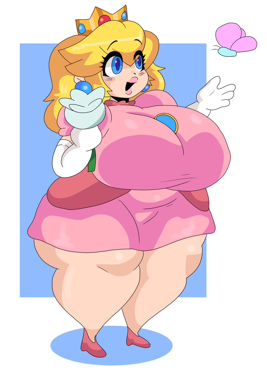 alternate_breast_size big_breasts breasts breasts_bigger_than_head dork_boi huge_breasts huge_thighs lewd_dorky mario_(series) princess_peach solo solo_female super_mario_rpg super_mario_rpg_remake thick_thighs wide_hips